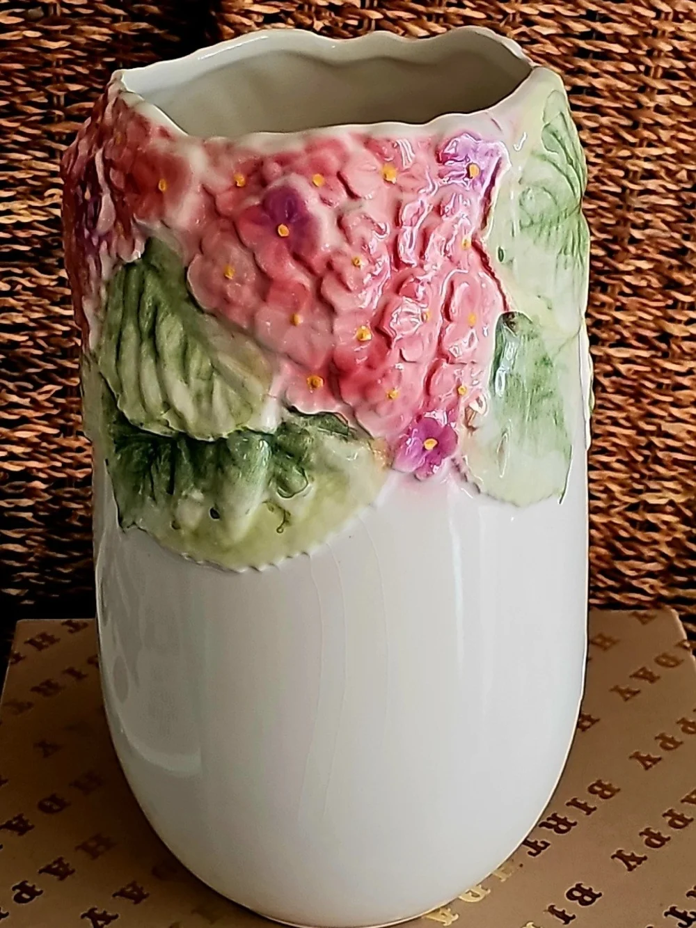 Vintage Pier 1 Imports Portugal White Floral Ceramic 10